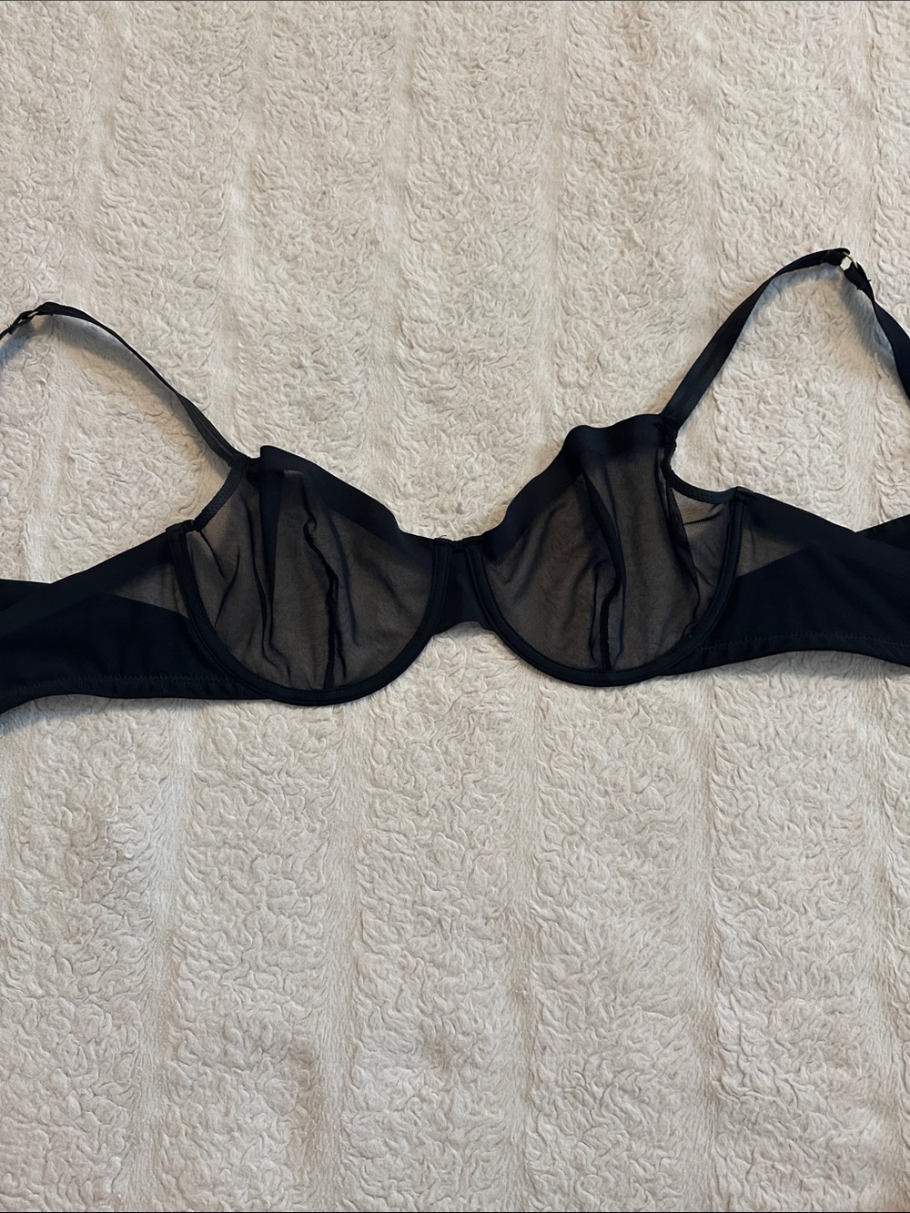 Auden Sheer Black Underwire Mesh Bra